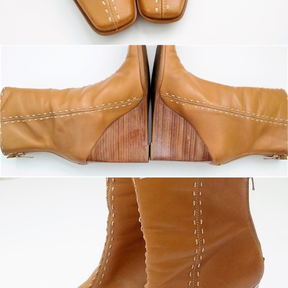 Diba | Camel Leather Ankle Boots - Picture 2 of 8